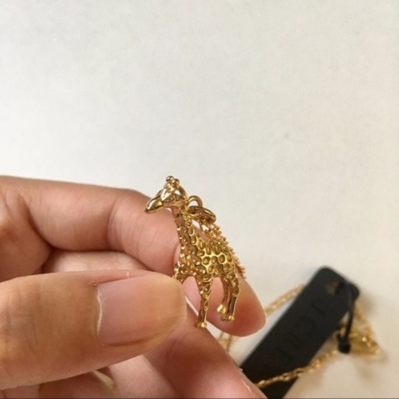 Jcrew adorable giraffe gold pleated long necklace - Picture 7 of 7